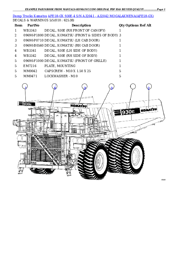 Protected: AFE59-GX 930E-4 S/N A32041 – A32042 MOGALAKWENA Partsbook