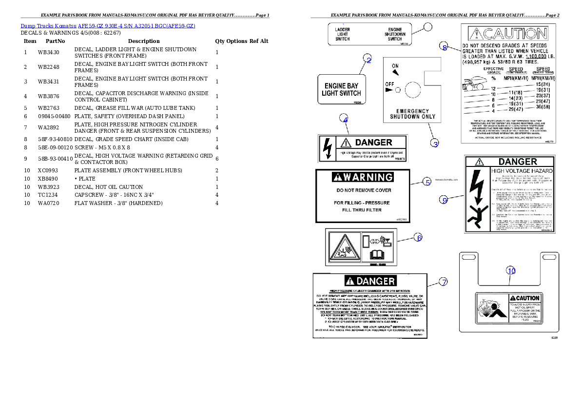 Protected: AFE59-GZ 930E-4 S/N A32051 BGC Partsbook