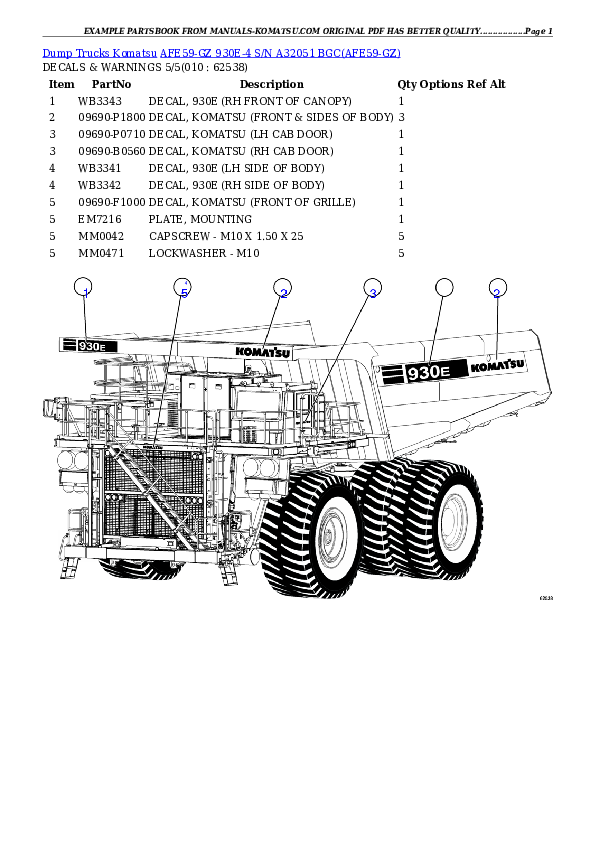 Protected: AFE59-GZ 930E-4 S/N A32051 BGC Partsbook