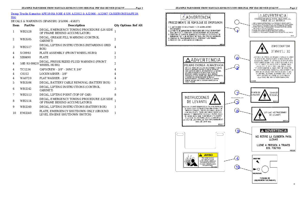Protected: AFE59-HA 930E-4 S/N A32052 & A32066 – A32067 CASSERONES Partsbook
