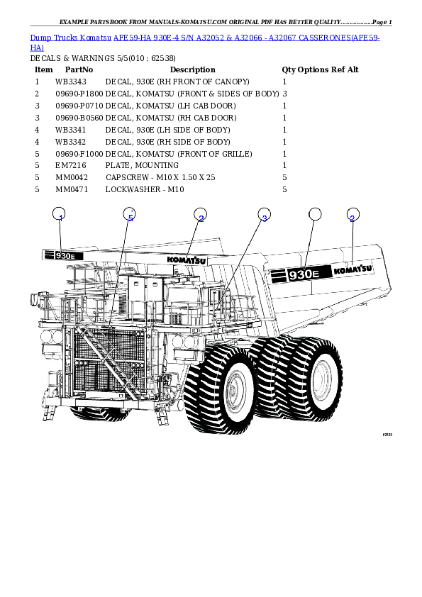 Protected: AFE59-HA 930E-4 S/N A32052 & A32066 – A32067 CASSERONES Partsbook