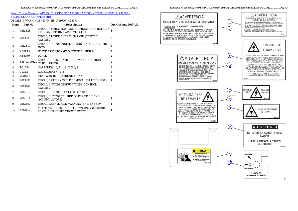Protected: AFE59-HD 930E-4 S/N A32080 – A32083, A32089 – A32092 & A32096 – A32100 CERREJON Partsbook