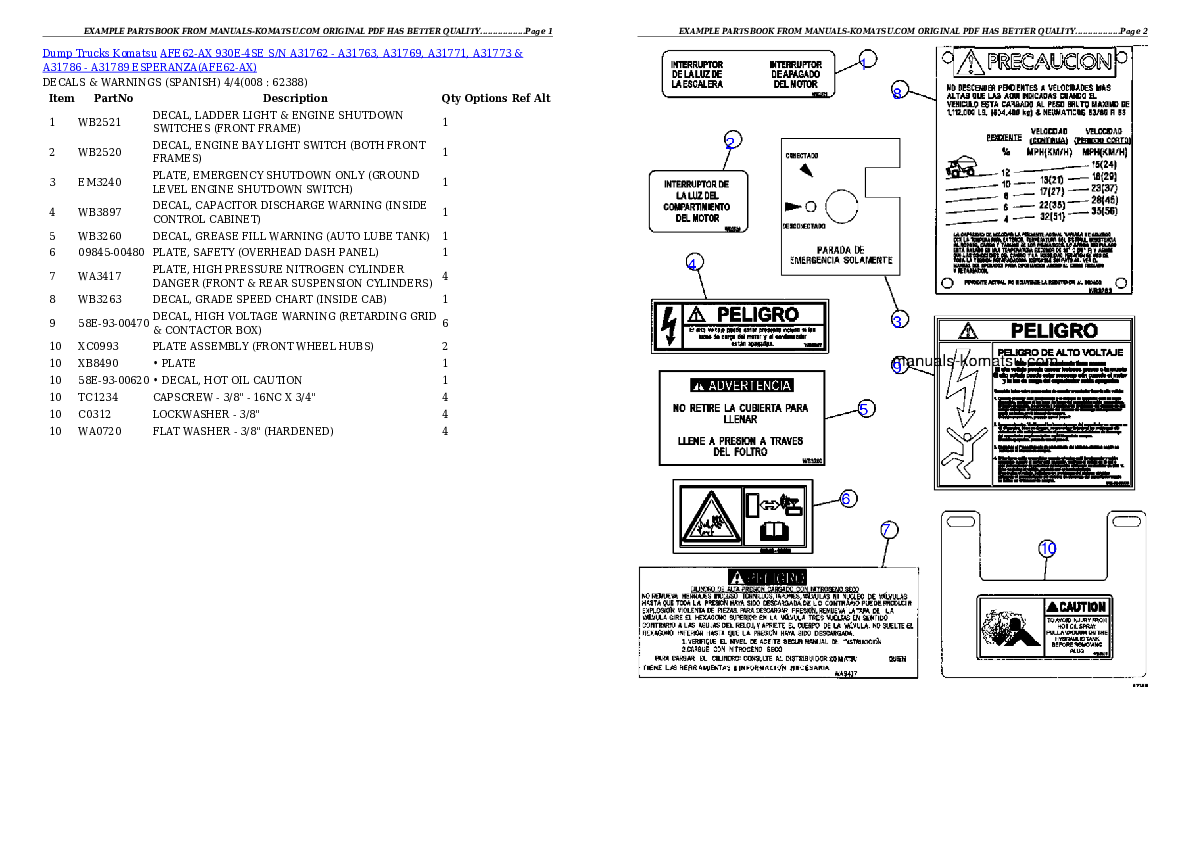 Protected: AFE62-AX 930E-4SE S/N A31762 – A31763, A31769, A31771, A31773 & A31786 – A31789  ESPERANZA Partsbook