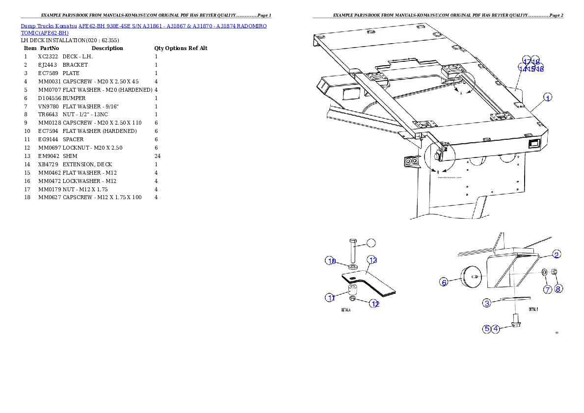 Protected: AFE62-BH 930E-4SE S/N A31861 – A31867 & A31870 – A31874  RADOMIRO TOMIC Partsbook