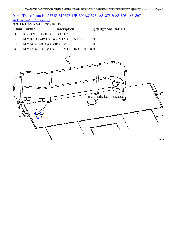 Protected: AFE62-BJ 930E-4SE S/N A31875 – A31878 & A31895 – A31897  COLLAHUASI Partsbook