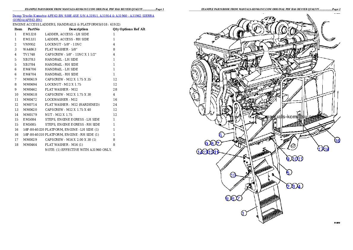 Protected: AFE62-BN 930E-4SE S/N A31951, A31954 & A31960 – A31962  SIERRA GORDA Partsbook