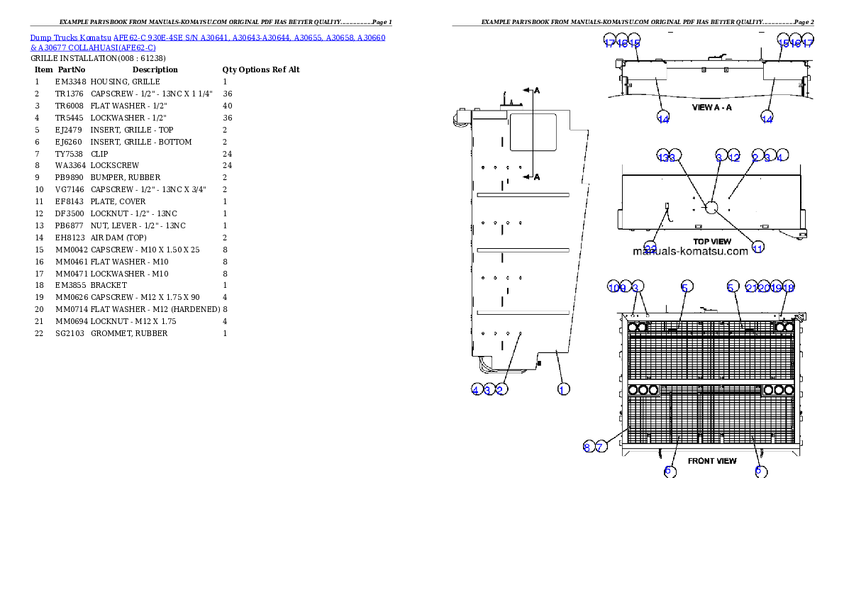 Protected: AFE62-C 930E-4SE S/N A30641, A30643-A30644, A30655, A30658, A30660 & A30677   COLLAHUASI Partsbook