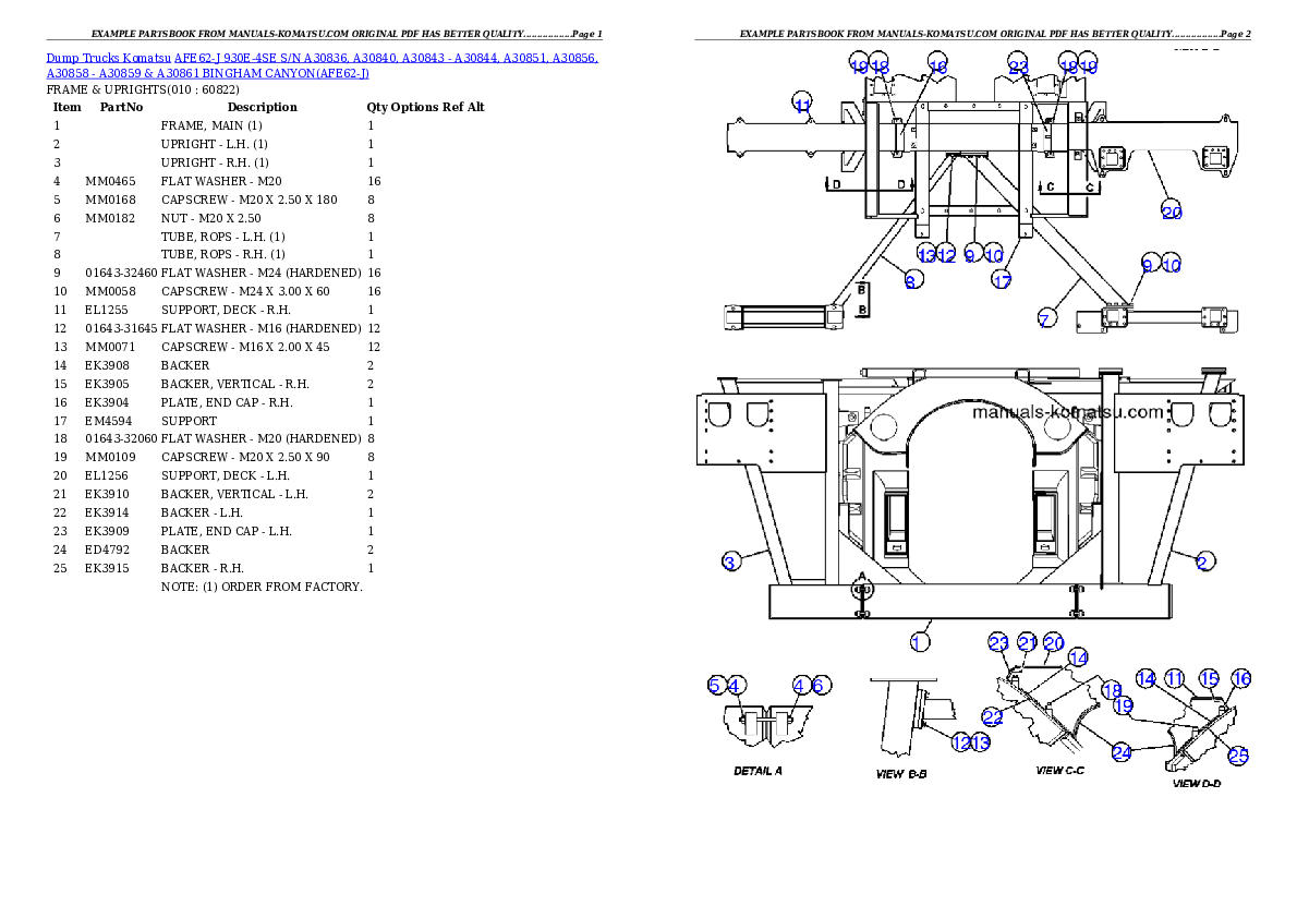 Protected: AFE62-J 930E-4SE S/N A30836, A30840, A30843 – A30844, A30851, A30856, A30858 – A30859 & A30861  BINGHAM CANYON Partsbook