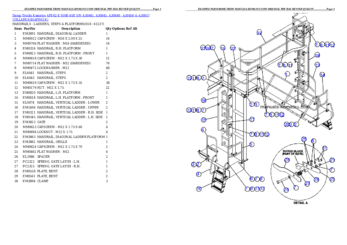Protected: AFE62-K 930E-4SE S/N A30841, A30845, A30848 – A30850 & A30857     COLLAHUASI Partsbook