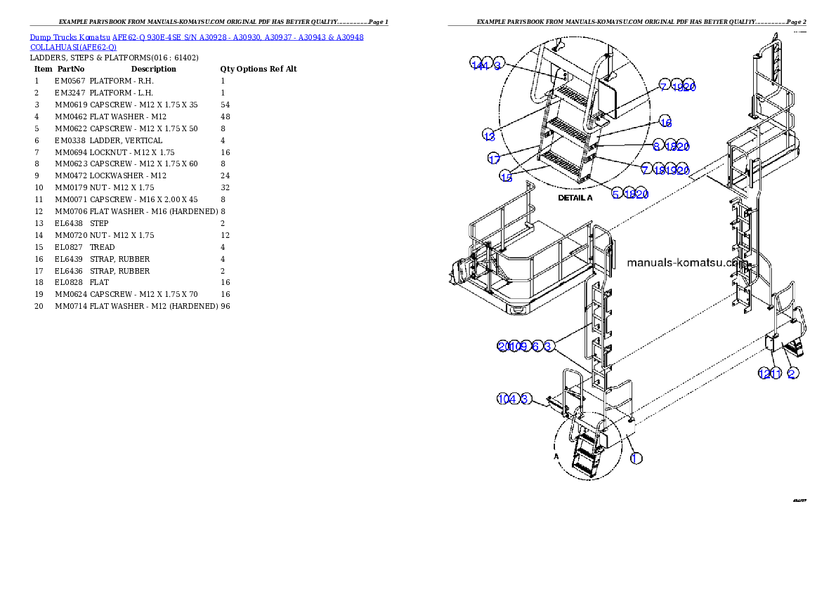 Protected: AFE62-Q 930E-4SE S/N A30928 – A30930, A30937 – A30943 & A30948    COLLAHUASI Partsbook