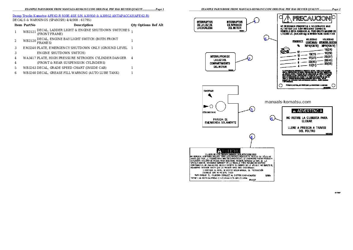 Protected: AFE62-R 930E-4SE S/N A30950 & A30952     ANTAPACCAY Partsbook