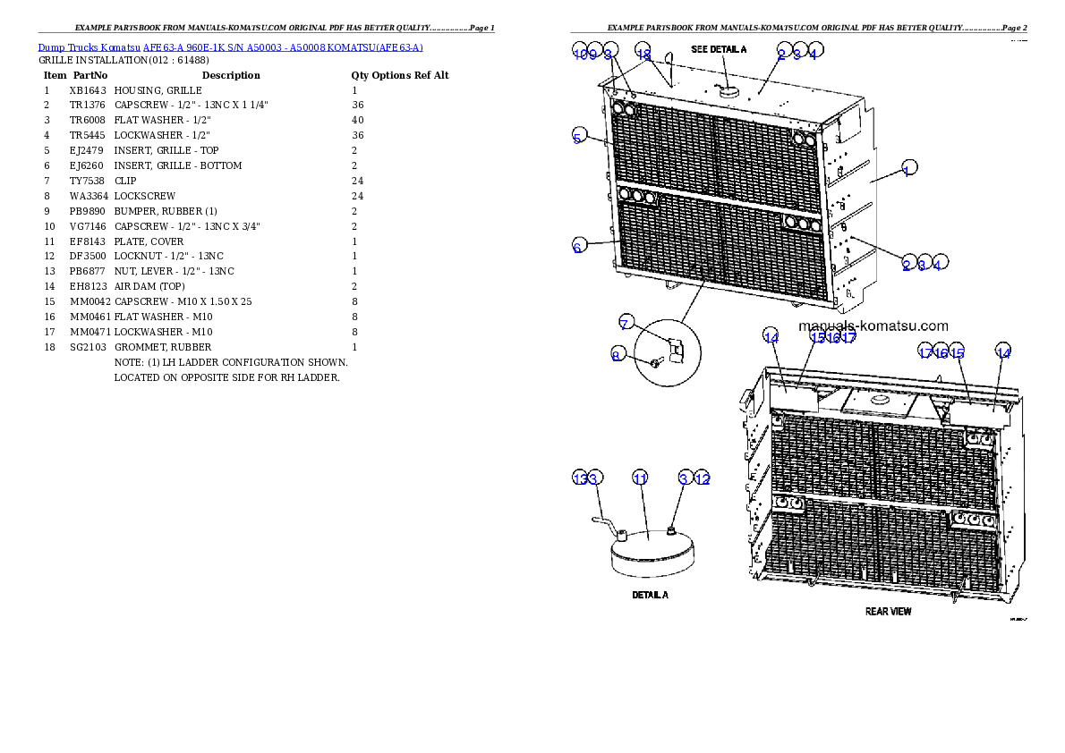 Protected: AFE63-A 960E-1K S/N A50003 – A50008   KOMATSU Partsbook