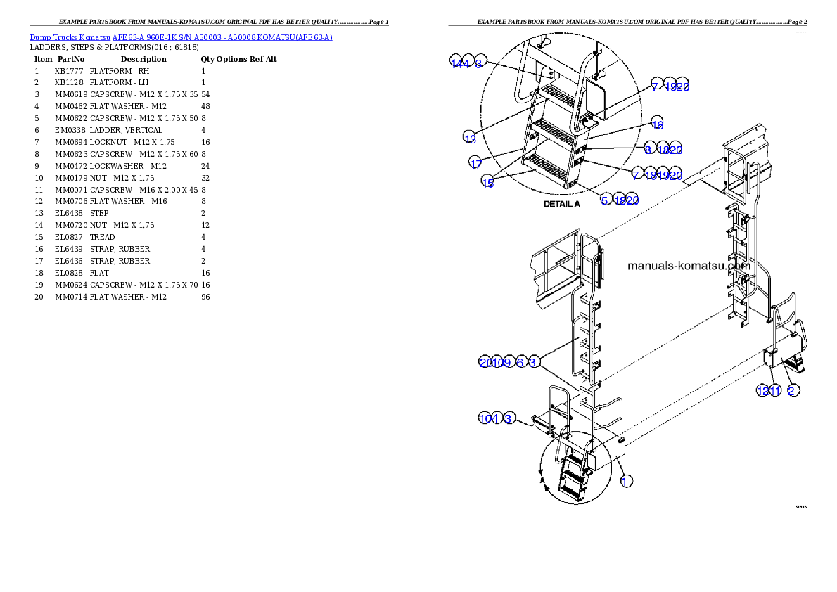 Protected: AFE63-A 960E-1K S/N A50003 – A50008   KOMATSU Partsbook