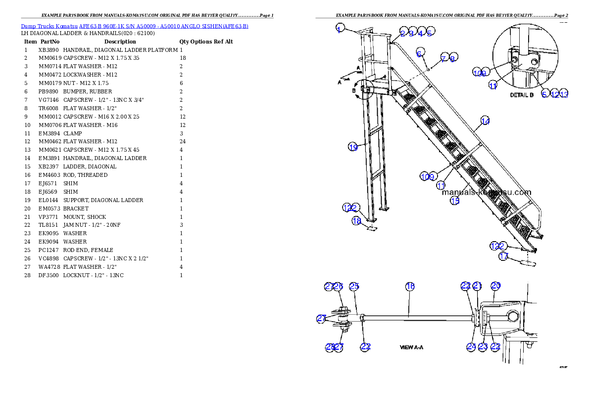 Protected: AFE63-B 960E-1K S/N A50009 – A50010    ANGLO SISHEN Partsbook