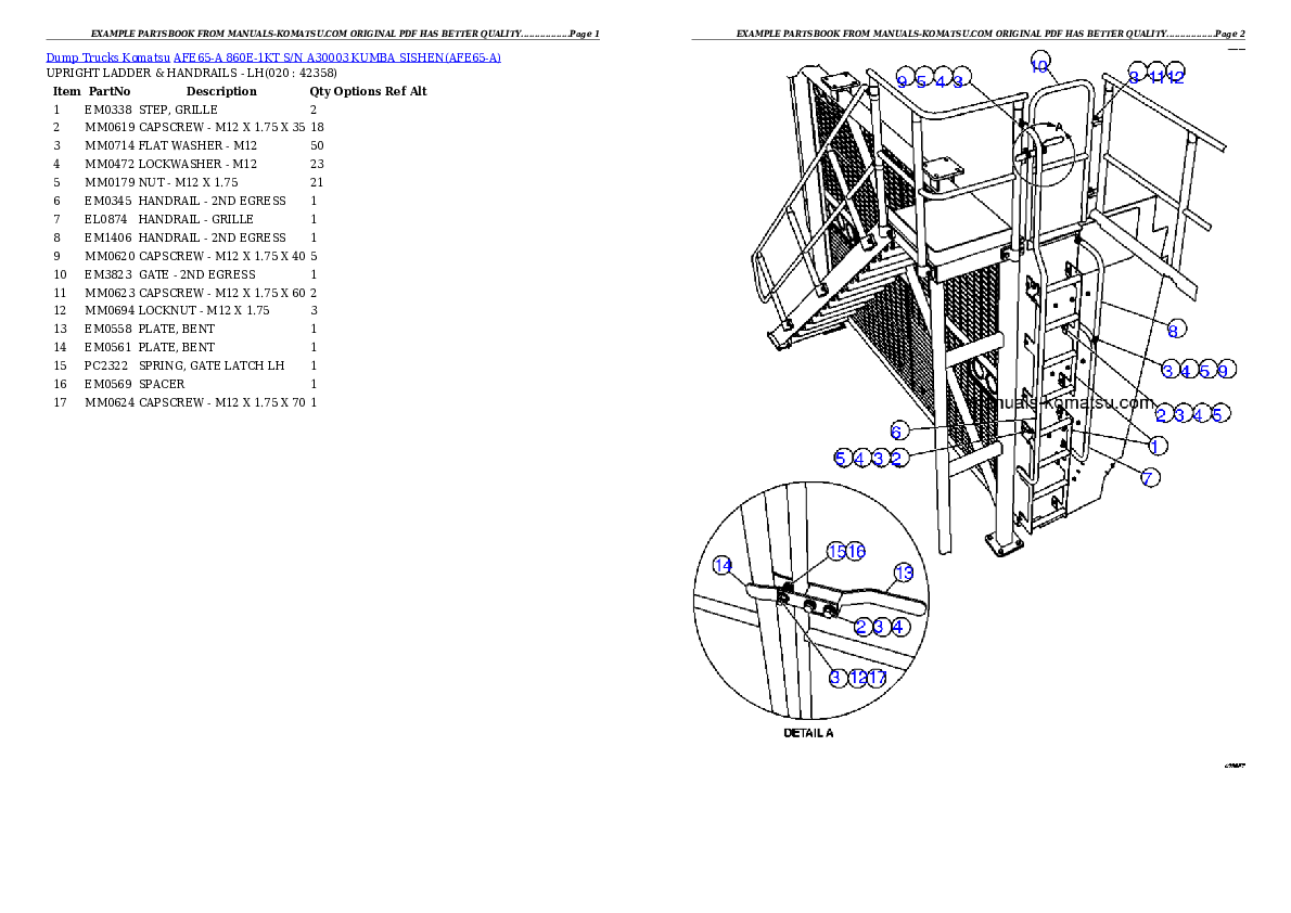 Protected: AFE65-A 860E-1KT S/N A30003  KUMBA SISHEN Partsbook