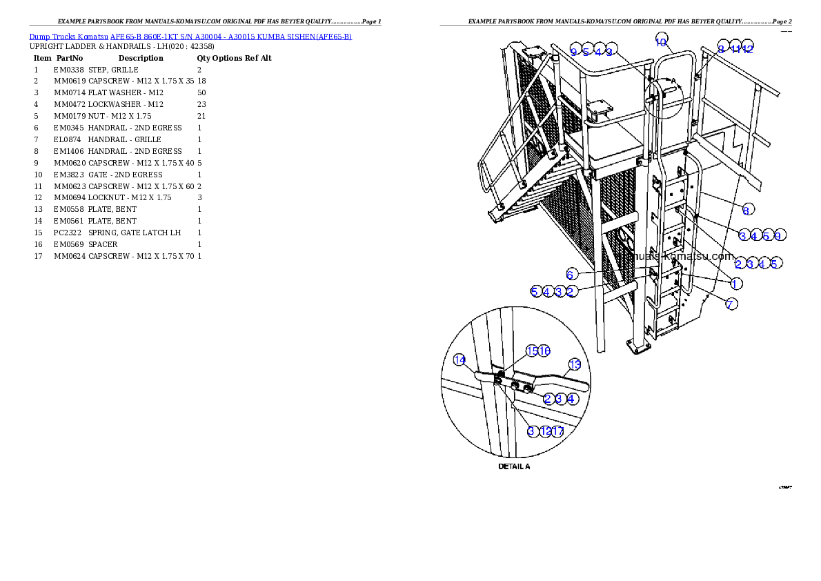 Protected: AFE65-B 860E-1KT S/N A30004 – A30015    KUMBA SISHEN Partsbook