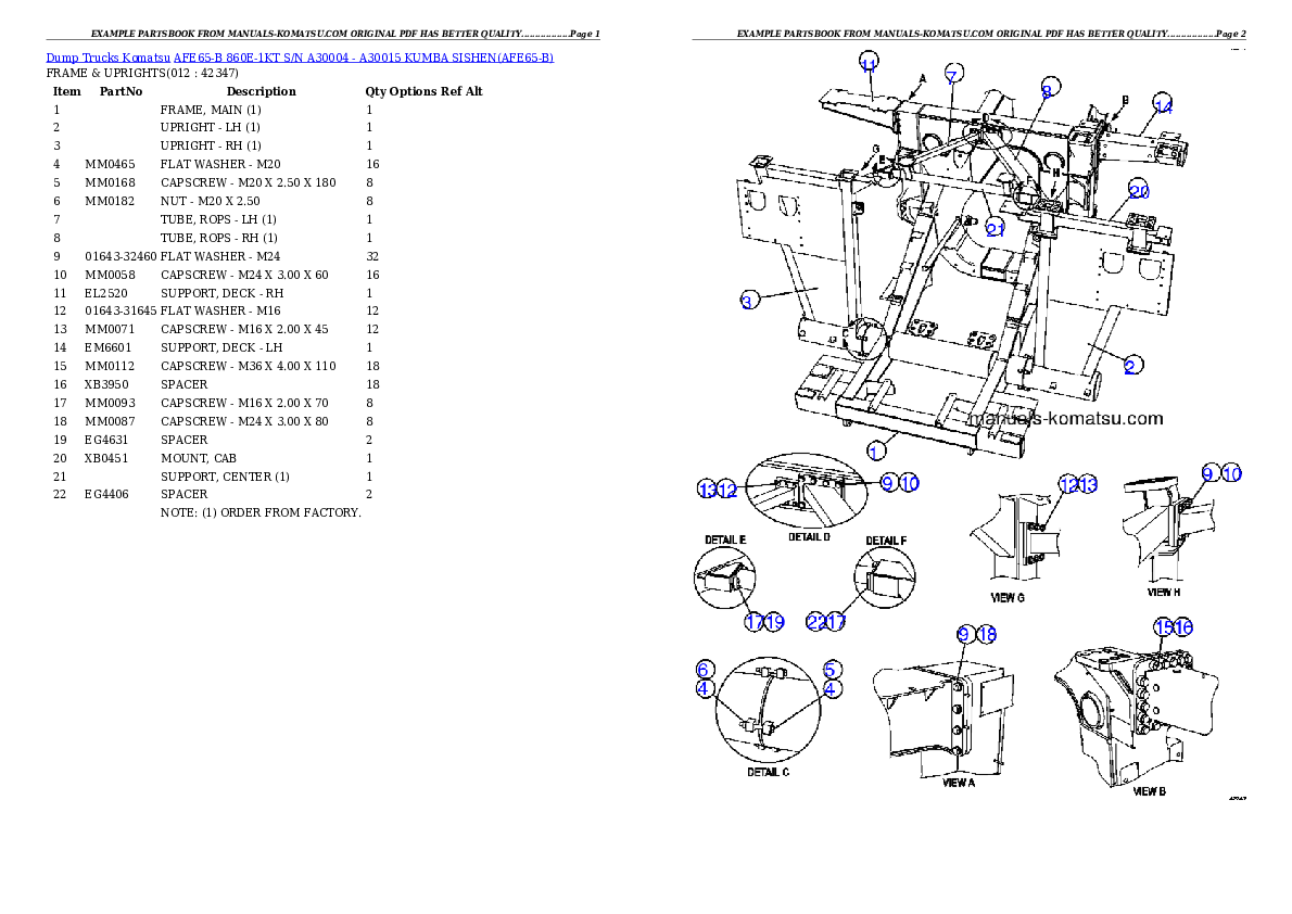 Protected: AFE65-B 860E-1KT S/N A30004 – A30015    KUMBA SISHEN Partsbook