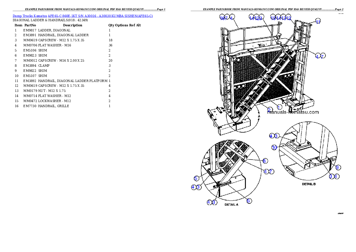 Protected: AFE65-C 860E-1KT S/N A30016 – A30030    KUMBA SISHEN Partsbook