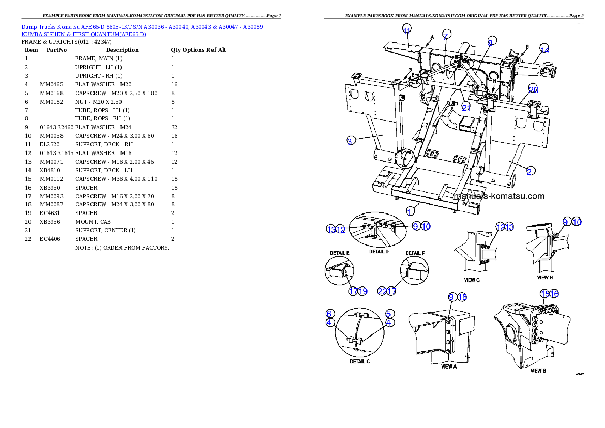 Protected: AFE65-D 860E-1KT S/N A30036 – A30040, A30043 & A30047 – A30071  KUMBA SISHEN & QUANTUM Partsbook