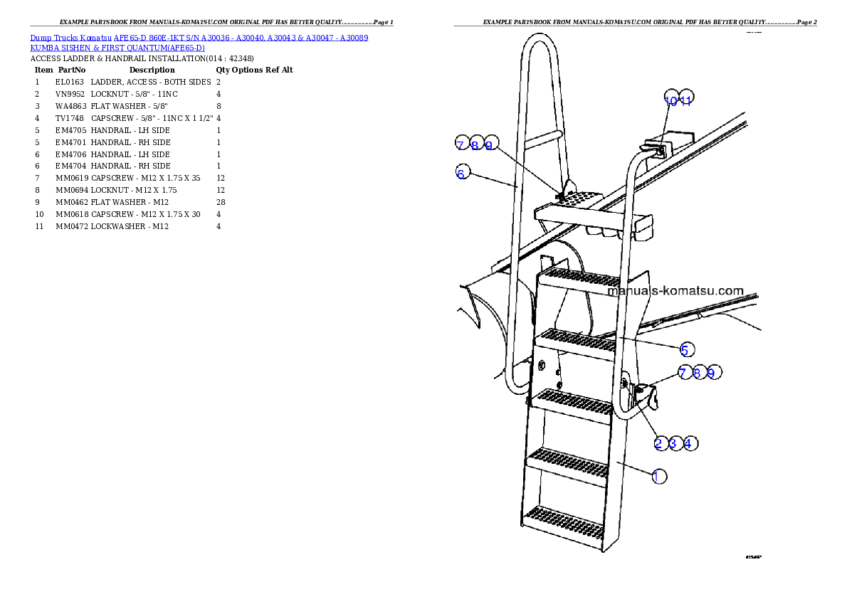 Protected: AFE65-D 860E-1KT S/N A30036 – A30040, A30043 & A30047 – A30071  KUMBA SISHEN & QUANTUM Partsbook