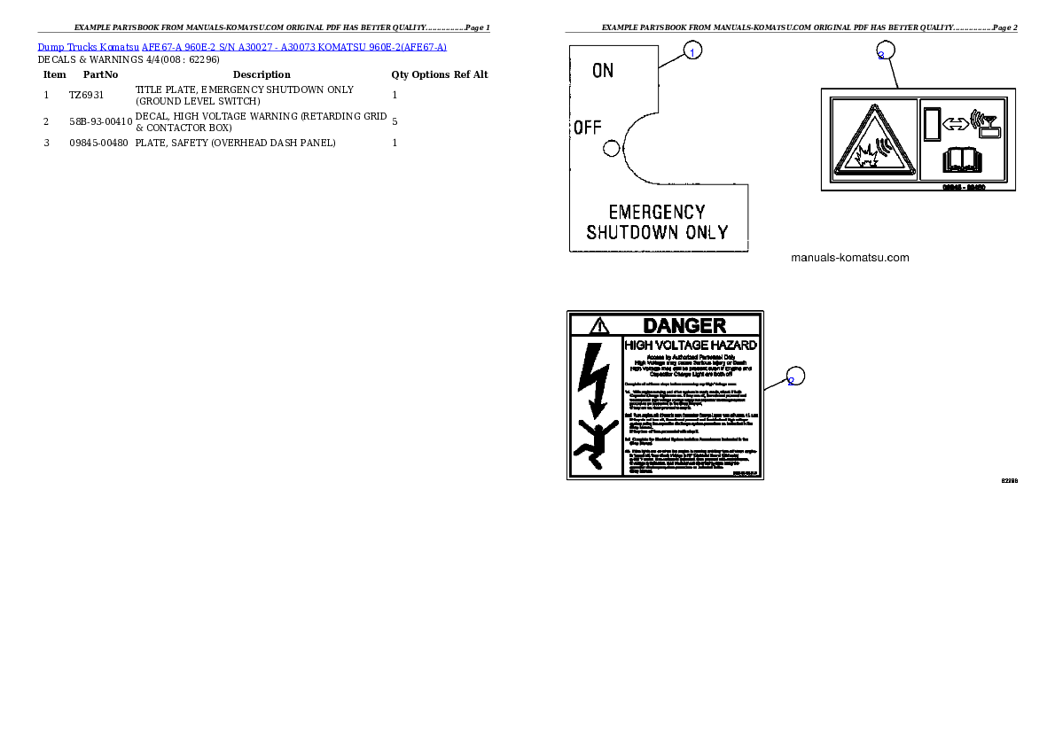 Protected: AFE67-A 960E-2 S/N A30027 – A30069  HAIL CREEK / ESCONDIDA Partsbook