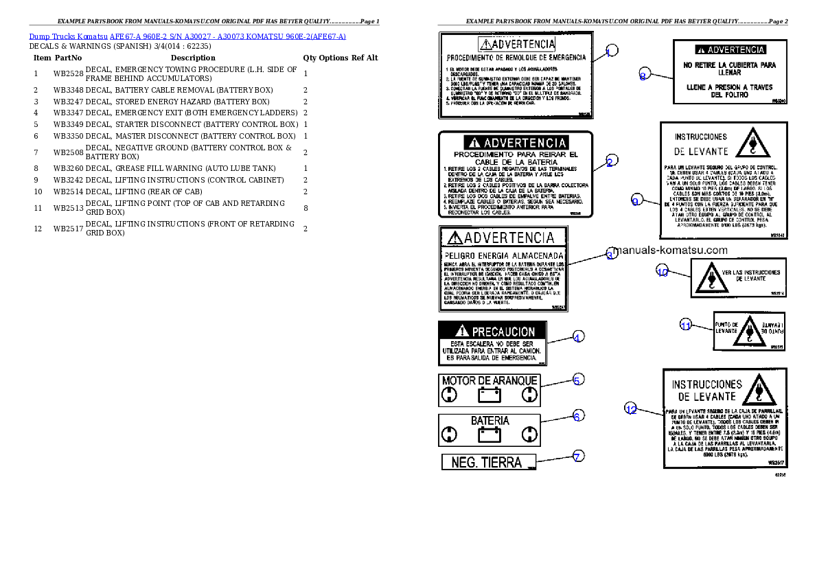 Protected: AFE67-A 960E-2 S/N A30027 – A30069  HAIL CREEK / ESCONDIDA Partsbook