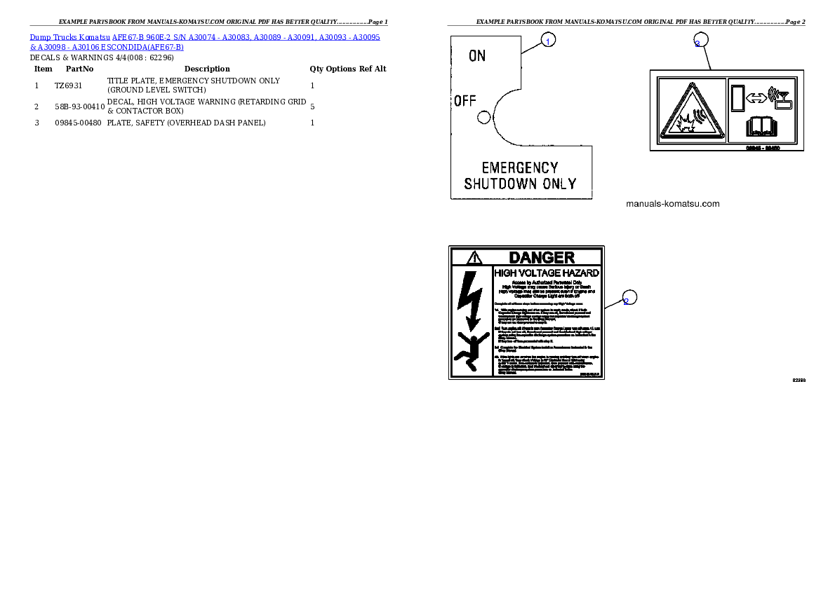 Protected: AFE67-B 960E-2 S/N A30074 – A30083, A30089 – A30091, A30093 – A30095 & A30098 – A30106  ESCONDIDA Partsbook