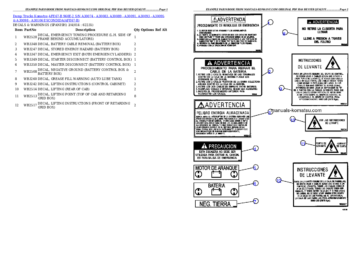 Protected: AFE67-B 960E-2 S/N A30074 – A30083, A30089 – A30091, A30093 – A30095 & A30098 – A30106  ESCONDIDA Partsbook
