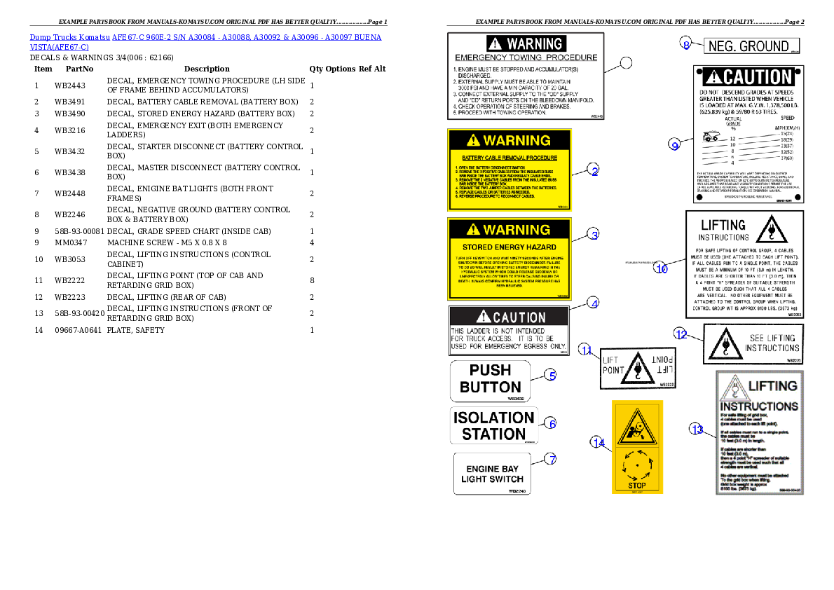 Protected: AFE67-C 960E-2 S/N A30084 – A30088, A30092 & A30096 – A30097  BUENA VISTA Partsbook