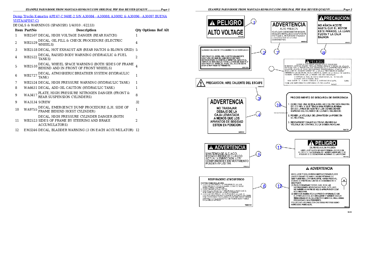 Protected: AFE67-C 960E-2 S/N A30084 – A30088, A30092 & A30096 – A30097  BUENA VISTA Partsbook