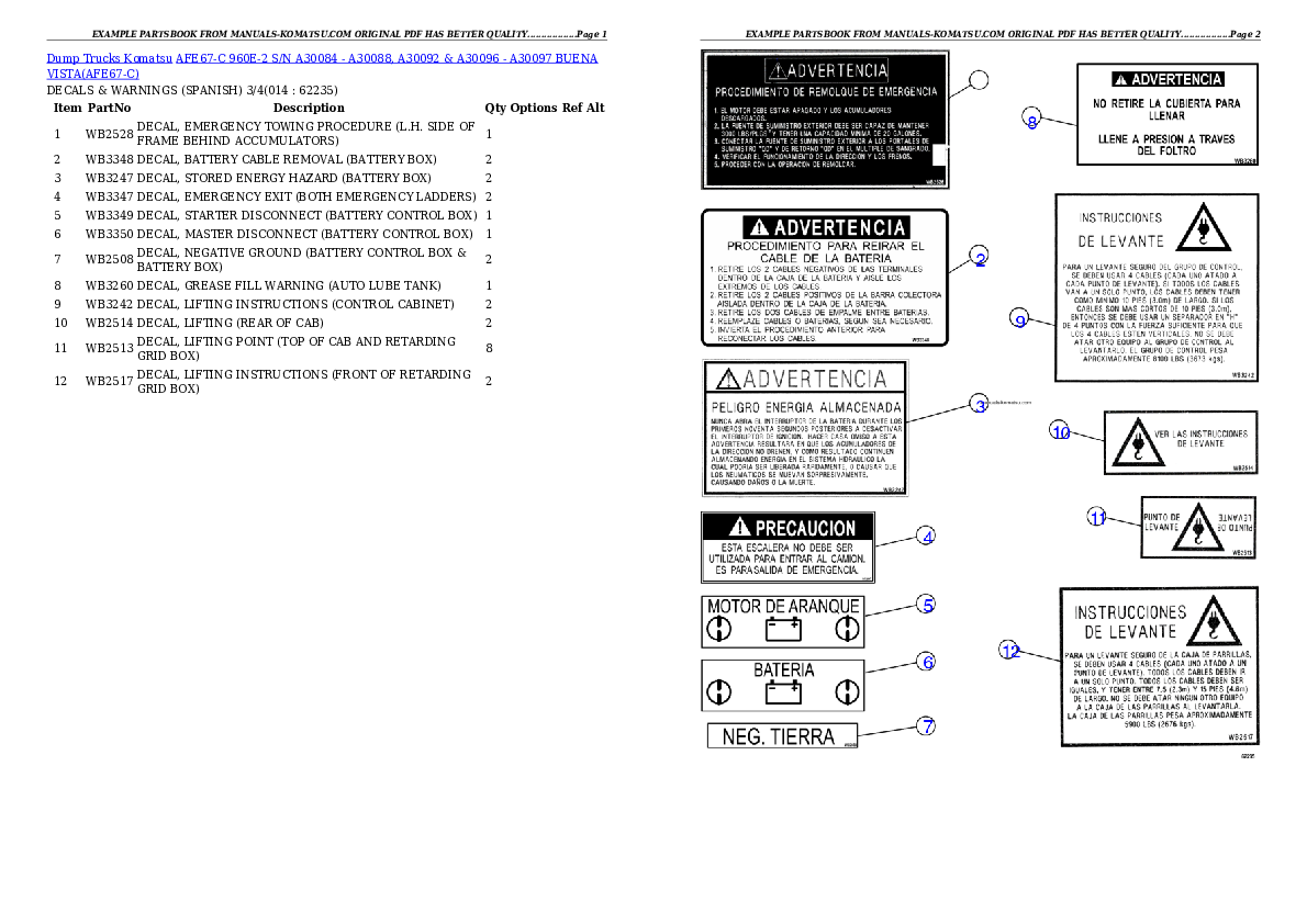 Protected: AFE67-C 960E-2 S/N A30084 – A30088, A30092 & A30096 – A30097  BUENA VISTA Partsbook