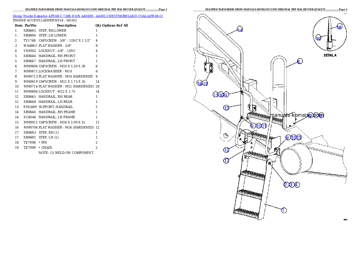 Protected: AFE69-C 730E-8 S/N A40009 – A40013  WESTMORELAND COAL Partsbook
