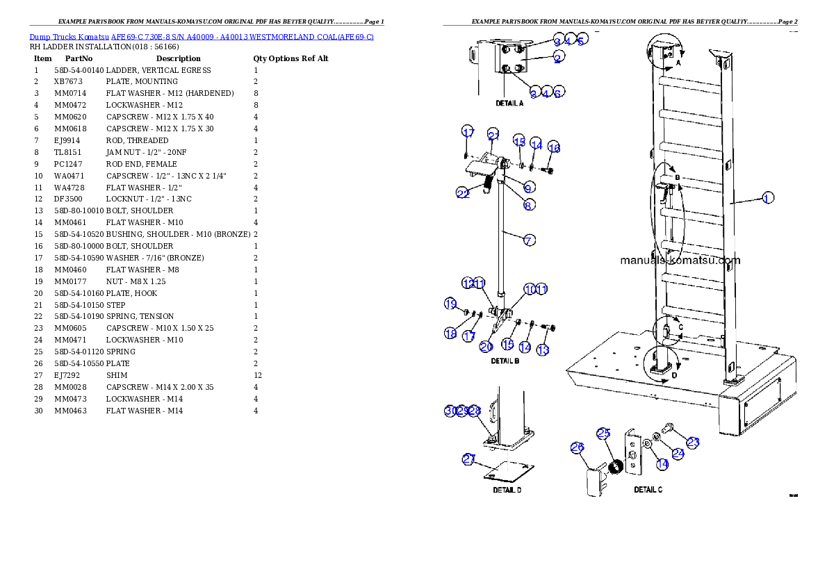 Protected: AFE69-C 730E-8 S/N A40009 – A40013  WESTMORELAND COAL Partsbook