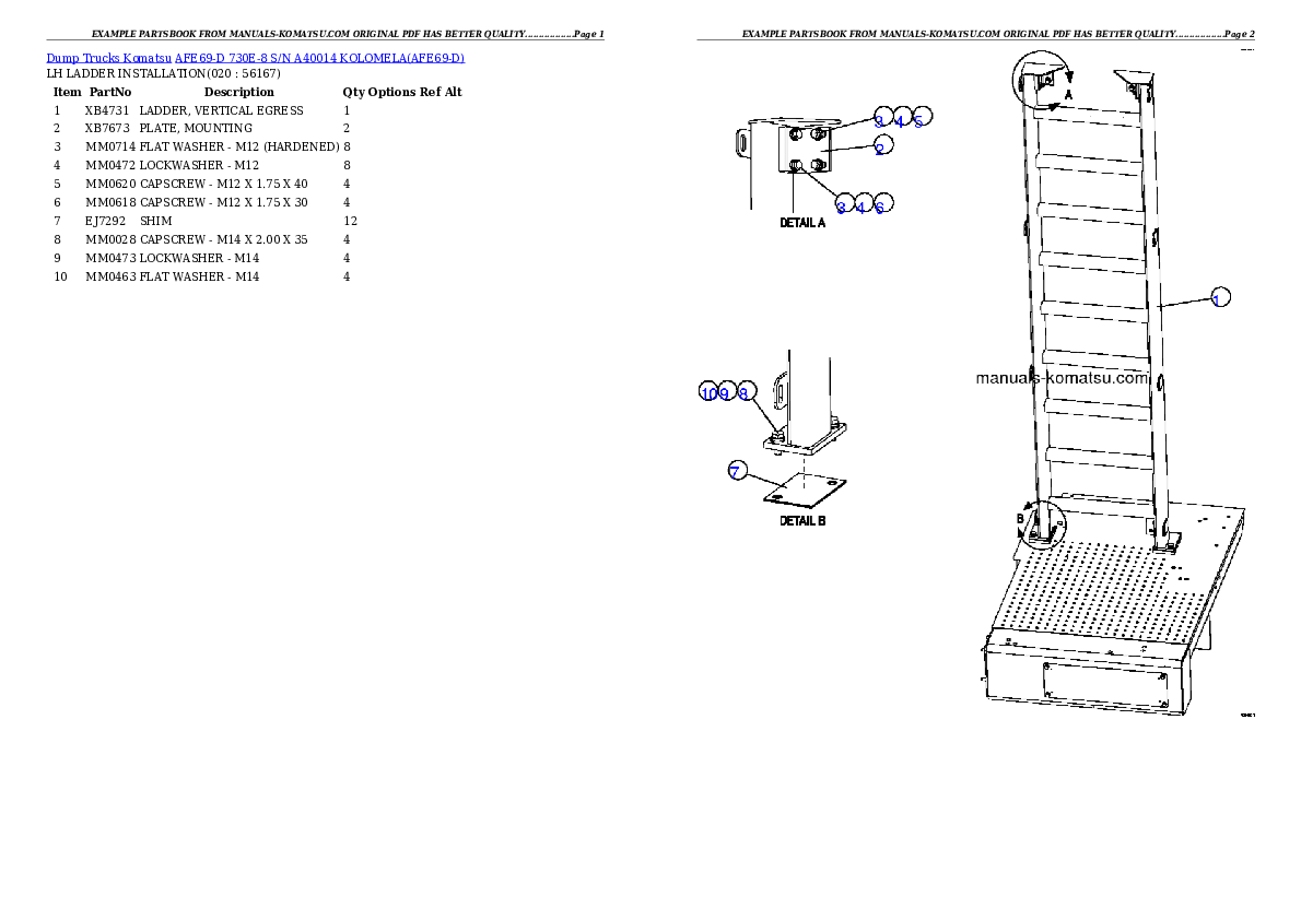Protected: AFE69-D 730E-8 S/N A40014  KOLOMELA Partsbook