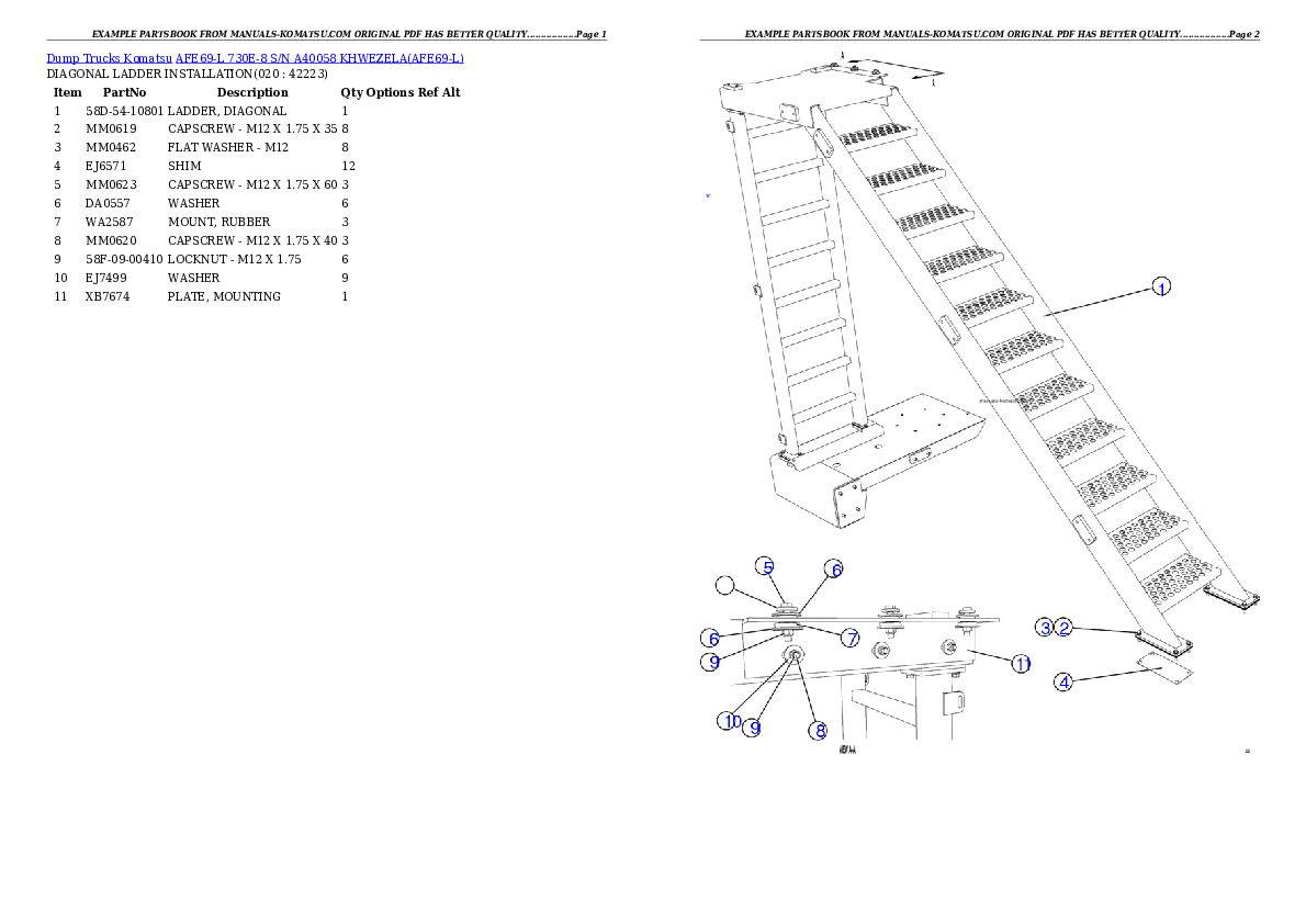 Protected: AFE69-L 730E-8 S/N A40058  KHWEZELA Partsbook