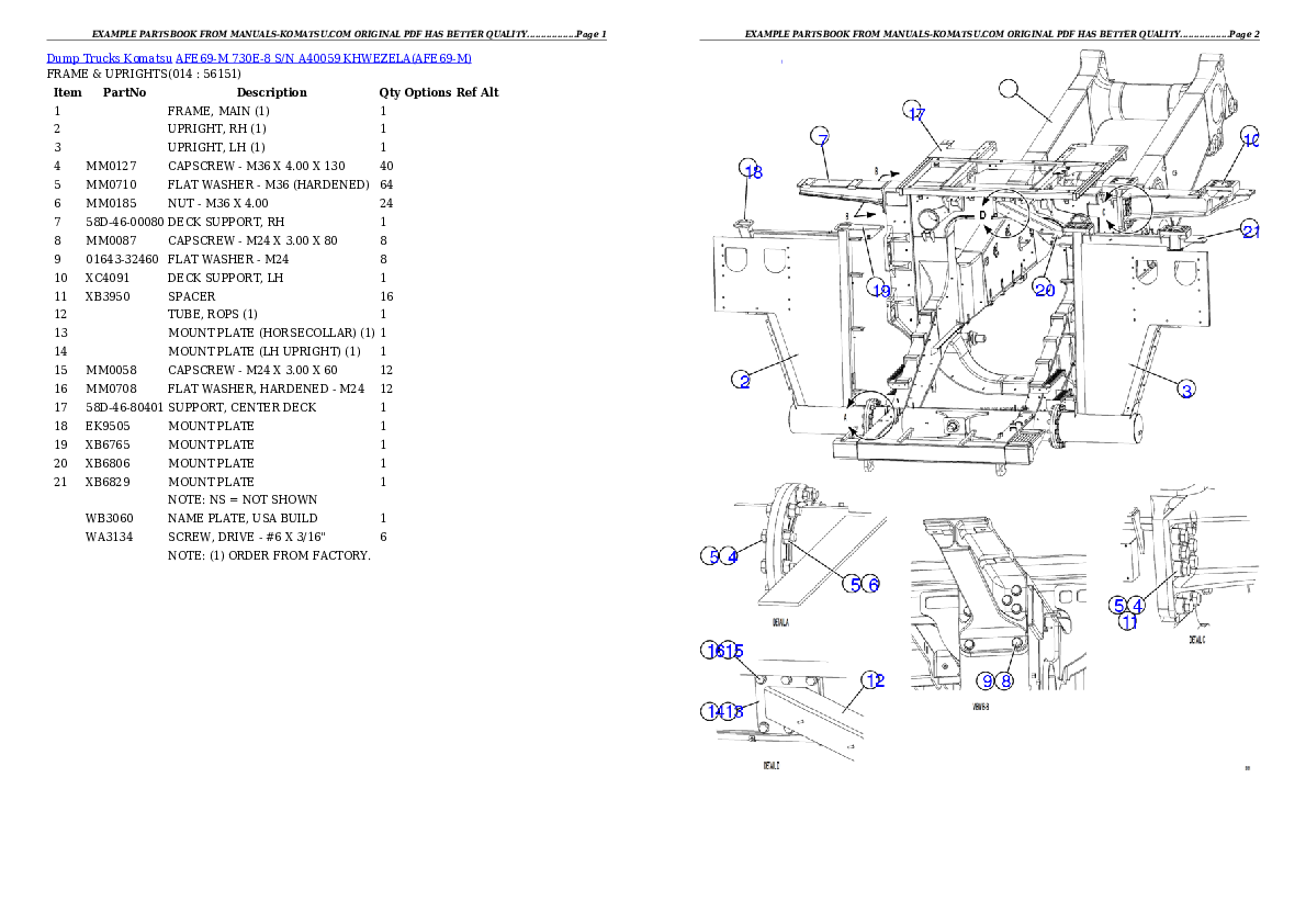 Protected: AFE69-M 730E-8 S/N A40059 KHWEZELA Partsbook