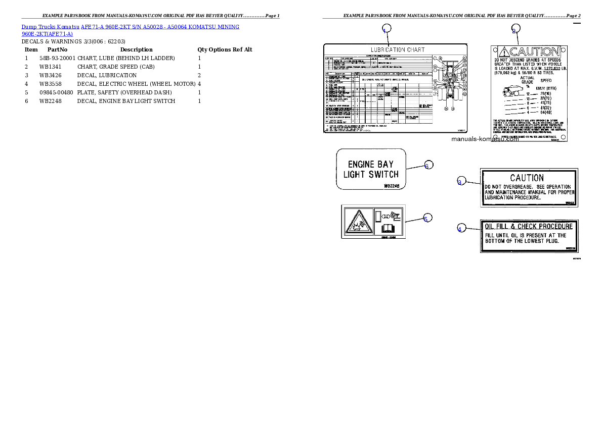 Protected: AFE71-A 960E-2KT S/N A50028 – A50064  KOMATSU MINING 960E-2KT Partsbook