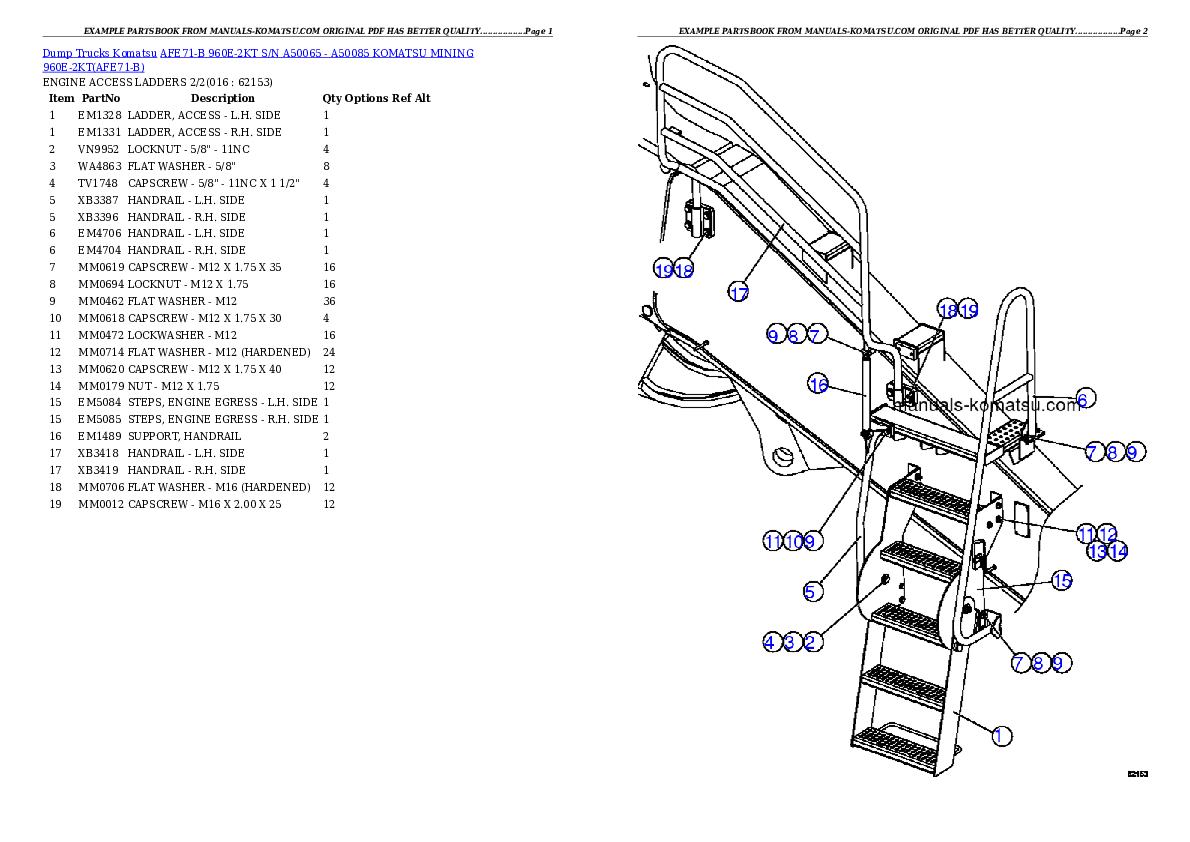 Protected: AFE71-B 960E-2KT S/N A50065 – A50085  KOMATSU MINING 960E-2KT Partsbook
