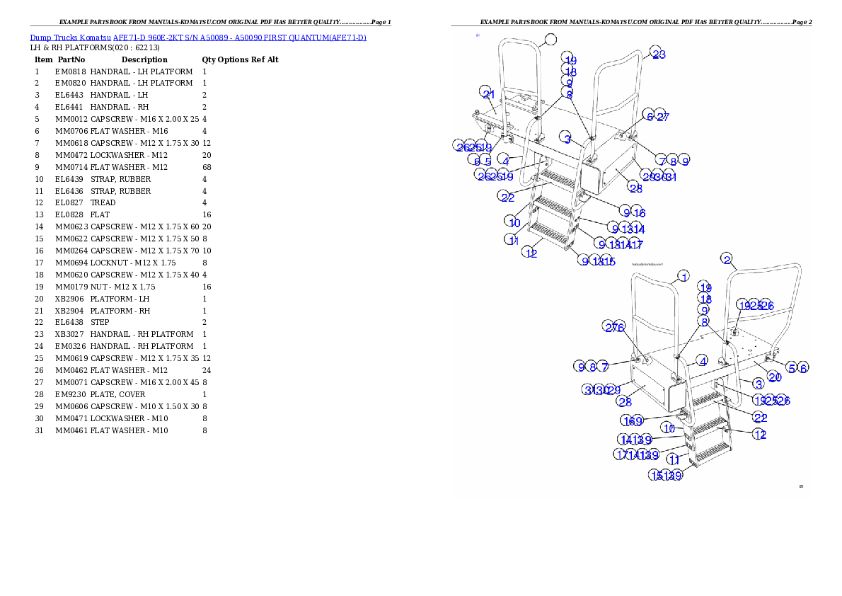 Protected: AFE71-D 960E-2KT S/N A50089 – A50090  FIRST QUANTUM Partsbook