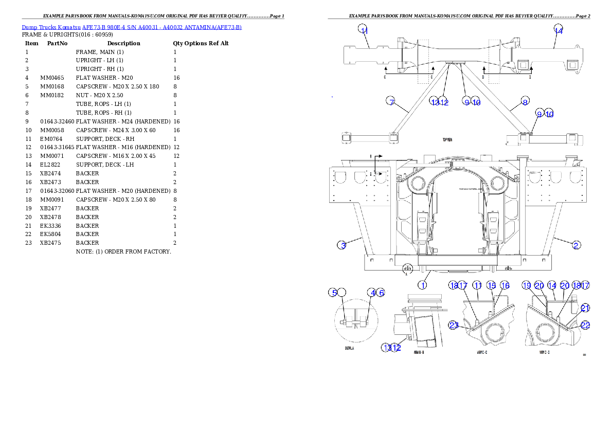 Protected: AFE73-B 980E-4 S/N A40031 – A40032 ANTAMINA Partsbook