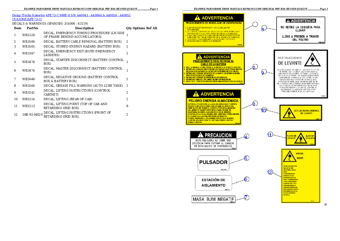 Protected: AFE73-C 980E-4 S/N A40043 – A40044 & A40050 – A40051 CUAJONE Partsbook