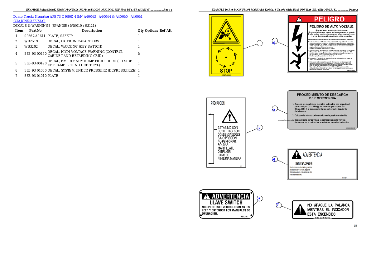 Protected: AFE73-C 980E-4 S/N A40043 – A40044 & A40050 – A40051 CUAJONE Partsbook