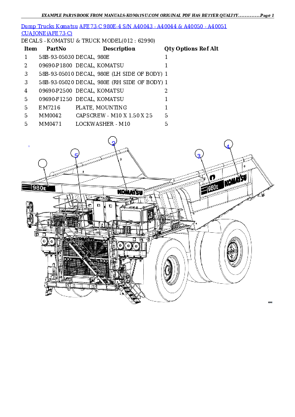 Protected: AFE73-C 980E-4 S/N A40043 – A40044 & A40050 – A40051 CUAJONE Partsbook