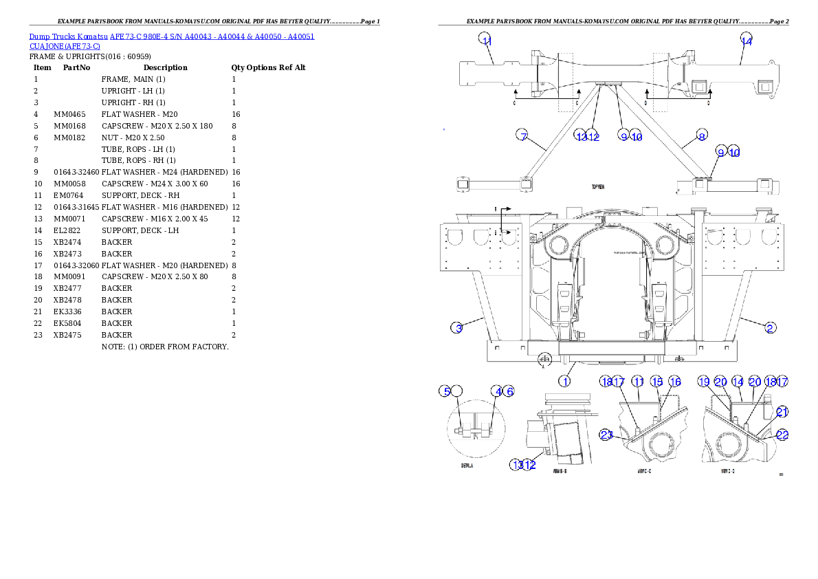 Protected: AFE73-C 980E-4 S/N A40043 – A40044 & A40050 – A40051 CUAJONE Partsbook