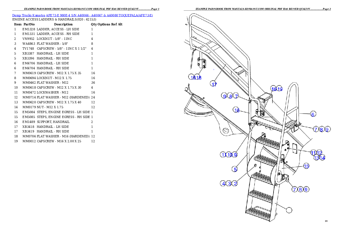 Protected: AFE73-E 980E-4 S/N A40066 – A40067 & A40080  TOQUEPALA Partsbook