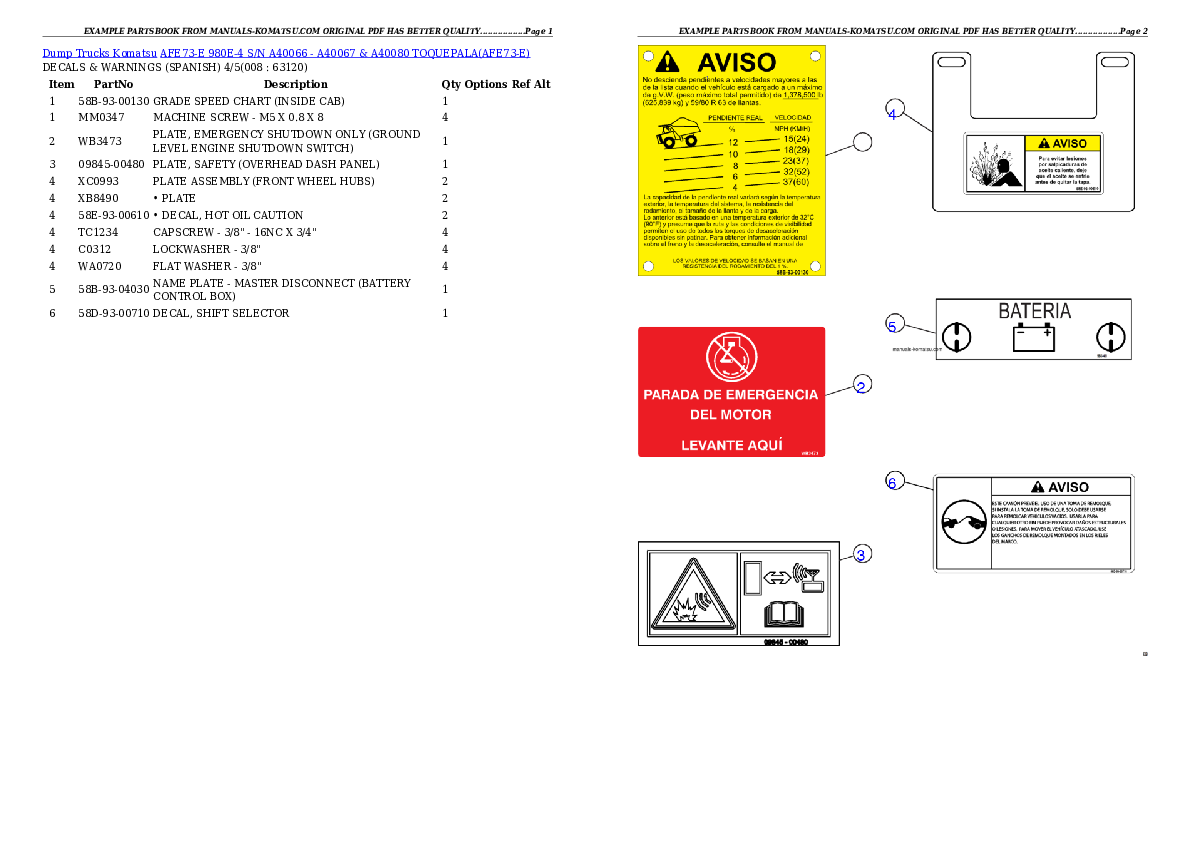 Protected: AFE73-E 980E-4 S/N A40066 – A40067 & A40080  TOQUEPALA Partsbook