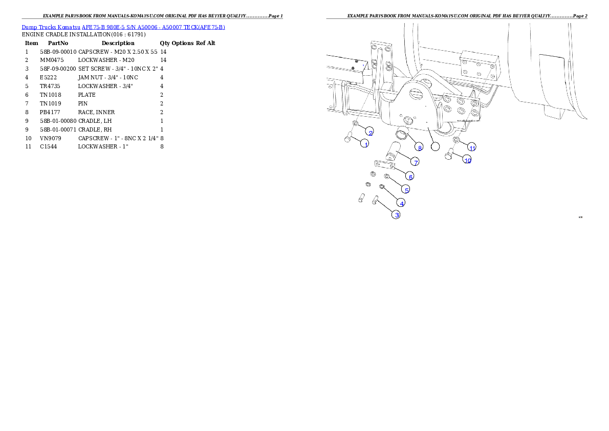 Protected: AFE75-B 980E-5 S/N A50006 – A50007 TECK Partsbook