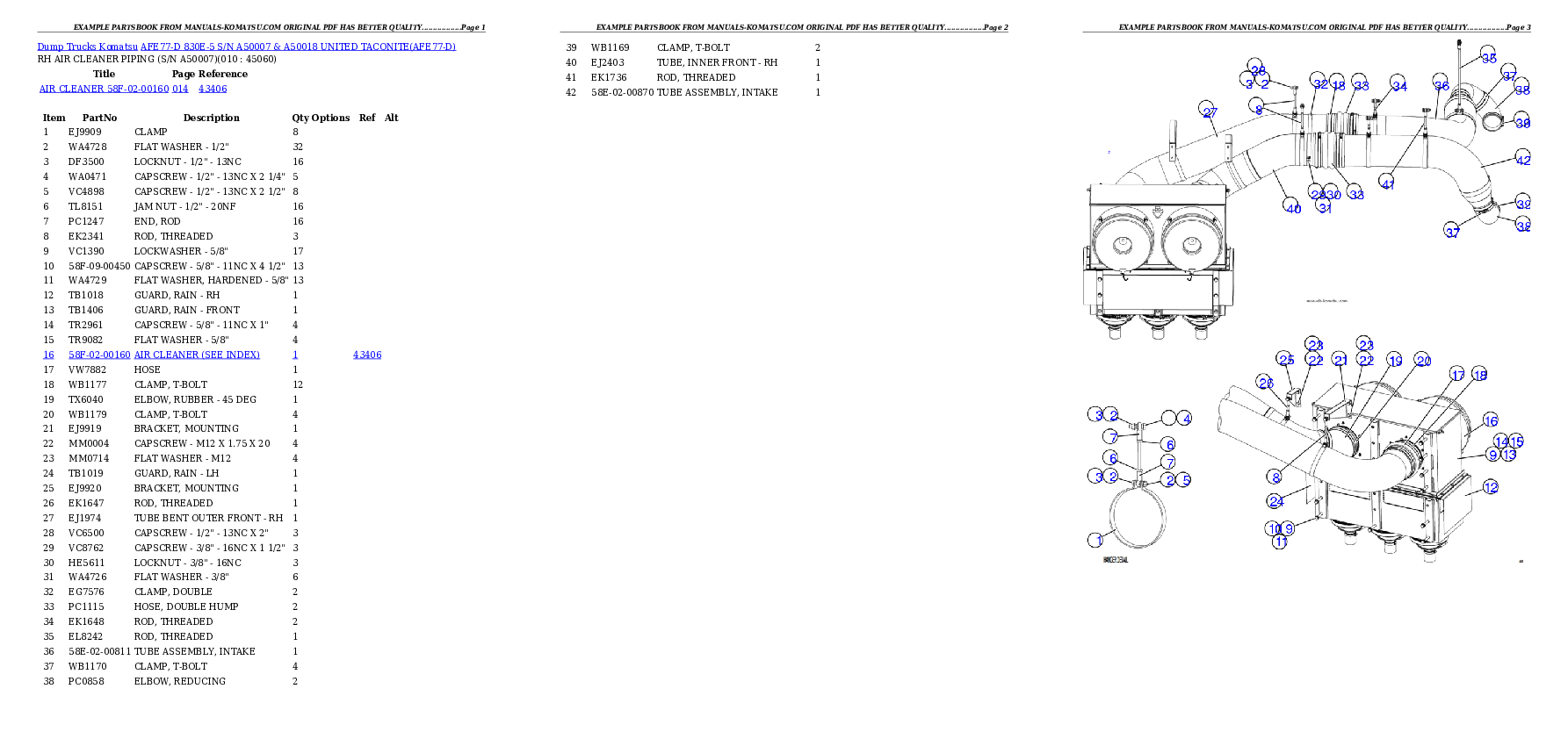 Protected: AFE77-D 830E-5 S/N A50007 & A50018  UNITED TACONITE Partsbook