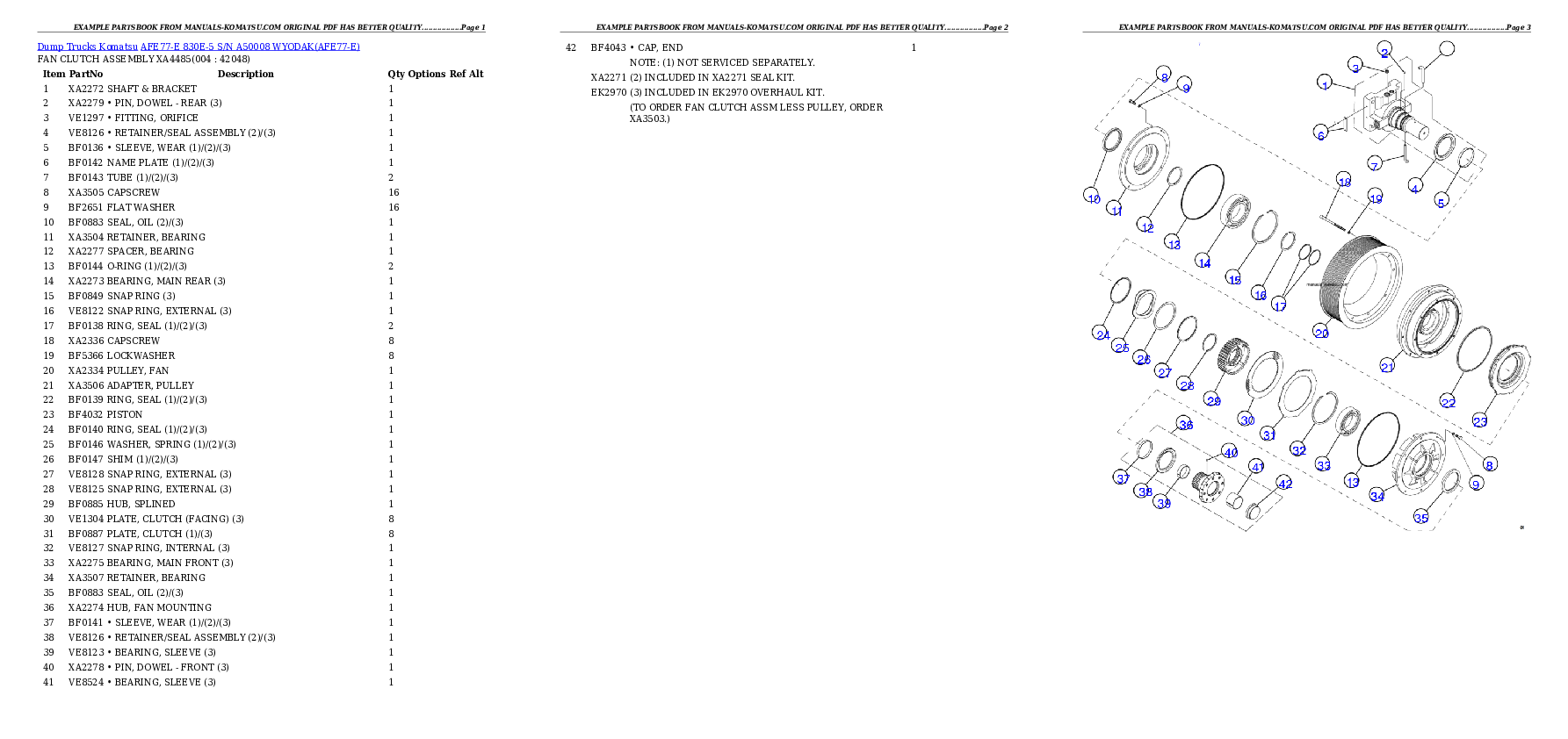 AFE77-E 830E-5 S/N A50008  WYODAK Partsbook