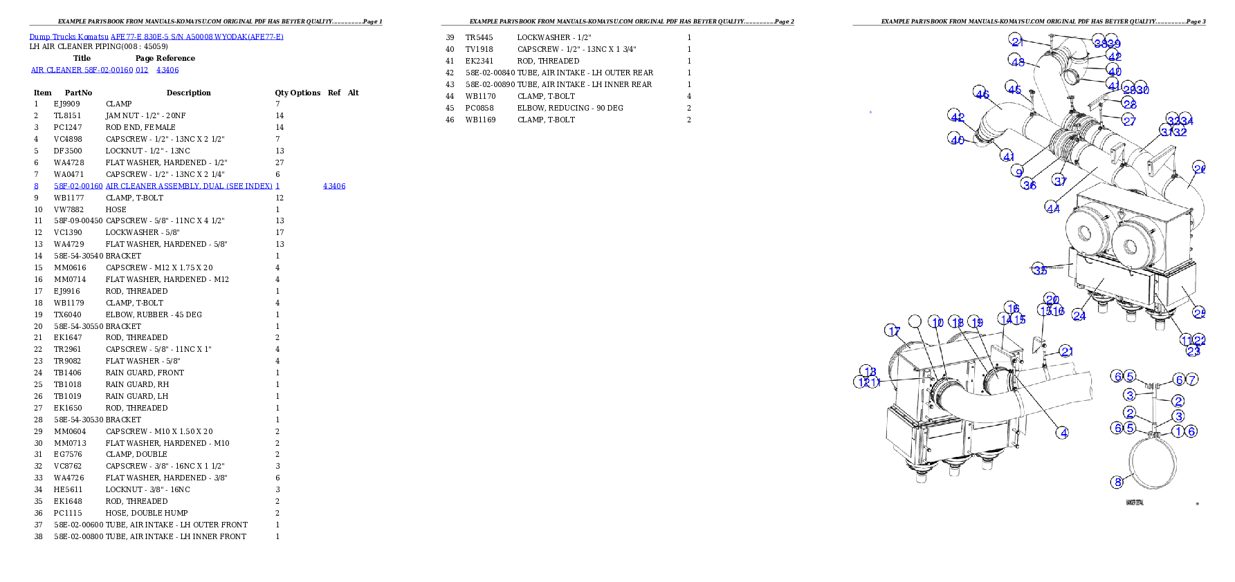 Protected: AFE77-E 830E-5 S/N A50008  WYODAK Partsbook